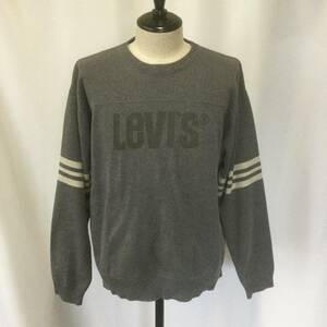 【N536】★Levi’s★ リーバイス プルオーバー コットン ニット セーター XLサイズ グレー 冬物 古着 アメリカ古着 古着卸