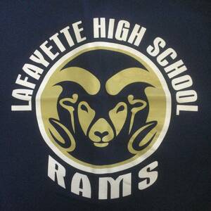 【N612】★LAFAYETTE HIGH SCHOOL RAMS★ PORT&COMPANY フリース ブランケット フラッグ 古着卸