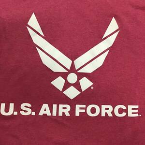 ［H 79］U.S.AIR FORCE 半袖　Tシャツ 胸プリント 2XL ピンク トップス ユニセックス 1円スタート アメリカ古着 古着卸
