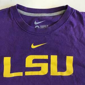 ［H 86］NIKE ナイキ 半袖 Tシャツ LSU カレッジ系 Mサイズ 紫 スポーツ トップス 1円スタート アメリカ古着 古着卸