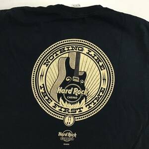 ［ H 95］Hard Rock HOTEL & CASINO 半袖Tシャツ バックプリント トップス XL ブラック 1円スタート アメリカ古着 古着卸