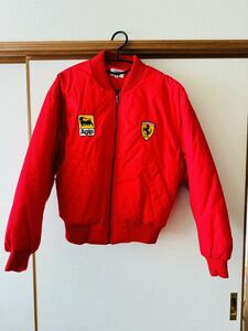 フェラーリ Ferrari PROMOPRINT ヴィンテージ 80-90s ドライビング ジャケット ブルゾン ワッペン 刺繍 赤 レッド Mサイズ