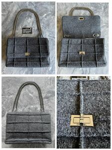 未使用品【CHANEL】2.55 チョコバー ショルダーバッグ 7桁台 シルバーメタリック金具 シャネル ダークグレー ハンドバッグ 