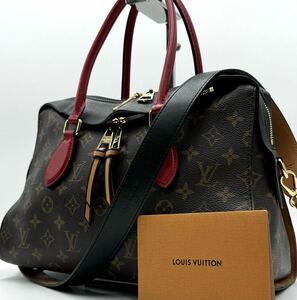 美品●LOUIS VUITTON ルイヴィトン テュイルリートート M41454 ノワール 2WAY モノグラム ショルダーバック レッド ブラック 