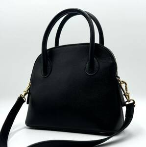 セリーヌ CELINE ミニ ハンドバッグ ショルダーバッグ 2way ドーム型 斜め掛け レザー ブラック 黒色 正規品