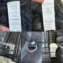 NUDIE JEANS ヌーディジーンズ　ZIGGY PUNK JACKET ダブル ライダース レザー ジャケット Lサイズ 水牛革 バッファローレザー ブラウン_画像10