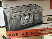 aiwa アイワCDラジカセ オーディオ機器 ダブルカセット CDラジオカセットレコーダー CSD-W330S_画像10
