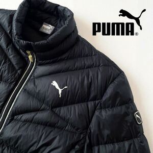 (美品) プーマ PUMA ウルトラライト ダウンジャケット US S (日本M) ブラック シルバー 600フィルパワー 防風 撥水 ジャケット