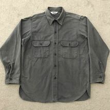 70's USA製 Woolrich ウールリッチ シャモアクロス シャツ グレー LARGE ネルシャツ 白タグ ビンテージ 三角タグ Chamois Cloth 70年代_画像1