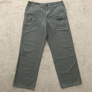 90s USA製 Earl's Cutting アールズカッティング RN49278 コットンツイル ブッシュパンツ ワークパンツ W34 L28 オリーブグレー ビンテージ