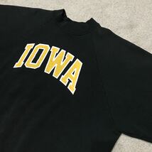 90's FRUIT OF THE LOOM フルーツオブザルーム IOWA アイオワ プリント スウェット SWEAT ブラック XL ビンテージ 黒 USA COMPONENTS_画像2