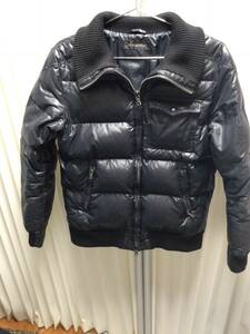 LOUNGE LIZARD ラウンジリザード DOWN JACKET ダウンジャケット ブラック 黒 3 L ririダブルジップ 襟大きめ ブルゾン ジャンパー