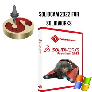 SOLIDWORKS Premium 2022 SP5.0インストール動画付き + SolidCAM 2022 サンプルモデル付き 永久版DL版