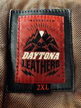 極上 美品 THE DAYTONA LEATHER（牛革）ステアハイド レザー ダブルライダース ジャケット 黒 XXL ショット バンソン ホースハイド_画像6