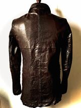 正規品 美色ヴィンテージブラウン San Francisco leathers（羊革）シープスキンラムレザー ダブルプレスト ライダース コート ジャケット M_画像3