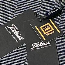 新品★タイトリスト Titleist トーナル柄 ヘリンボーン ジャカード 蓄熱保温 吸水速乾 長袖ポロシャツ★ブラック★サイズM★送料185円_画像5