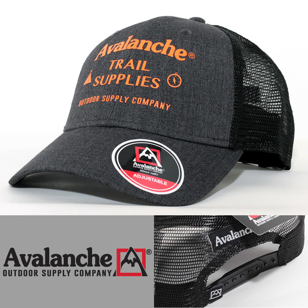 メッシュキャップ 帽子 メンズ アバランチ Avalanche Trail Supplies Trucker Hat ダークグレー 1RTGX アジャスタブル USA