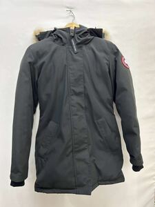 20240116【CANADA GOOSE】カナダグース ビクトリアパーカー 3037LA ロングダウンジャケット XS ブラック ジャケット ダウンコート