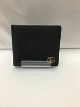 20240124【GUCCI】グッチ 二つ折り財布 GGマーモント レザー ブラック 428725_画像1