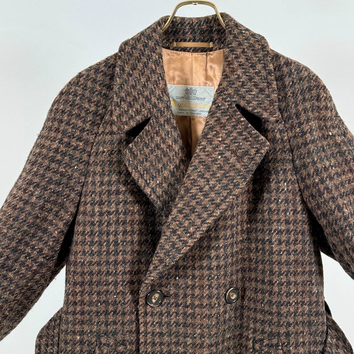 90s ヴィンテージ 英国製 Aquascutum ツイード コート ダブル Yahoo!オークション -「aquascutum コート ツイード」の落札相場