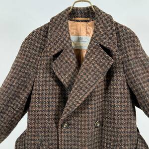  rare { Rare / Mint Condition / 36 REG }70s80s finest quality goods [ AQUASCUTUM Irish Tweed tweed trench coat Britain made Vintage ]