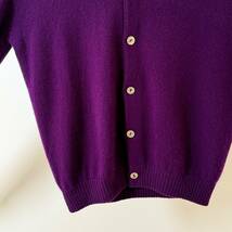 希少《 Mint (Dead) / Purple Cashmere100% 》70s 80s 極上品【 BRAEMAR 紫 パープル カシミア カーディガン 42 ビンテージ 英国製 】 _画像4