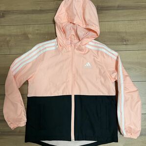 ☆ 送料無料 ☆ 極美品 即決 adidas アディダス ジャンパー 140サイズ UKURAN J140 ジャケット ジップアップ パーカー ウィンドブレーカーの画像1