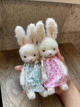 himitsu works/mini bunny purple eye テディベア ハンドメイド アンティーク ビンテージ ぬいぐるみ_画像10