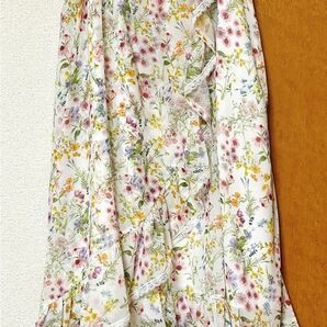 クイーンズコート 大きいサイズ 花柄フレアスカート