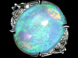 OO10416T【1円～】新品【RK宝石】≪opal≫ 神秘の宝石!! 天然オパール 大粒3.42ct!! 極上ダイヤモンド Pt900 高級リング ダイヤ