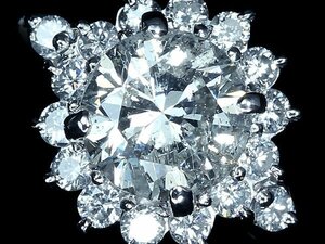 IUL10220SS【1円～】新品仕上【RK宝石】《Diamond》ジュエリーマキ 上質ダイヤモンド 特大1.638ct! 極上脇石ダイヤ Pt850 超高級リング