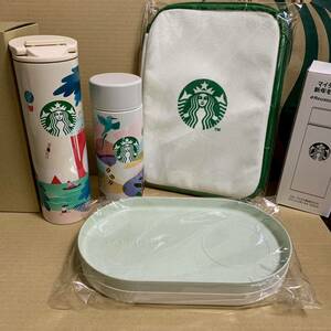 スターバックス 福袋 2024 ステンレスボトル タンブラー 水筒 カフェプレート マルチケース セットSTARBUCKS スタバ 