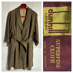  Vintage dunhill LONDON Dunhill England made VIVANT SUPERFINE CLOTH shawl color 1B coat long coat tea feather weave 