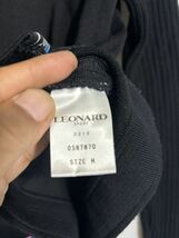 LEONARD SPORT レオナール　日本製　詰襟　ハイネック　花柄×ロゴ切替　ニットセーター　黒　M程　ブラック_画像8