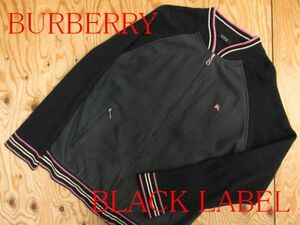 ★バーバリー Burberrys ブラックレーベル★メンズ 起毛布帛切替 リブニットジップジャケット★R51224001A