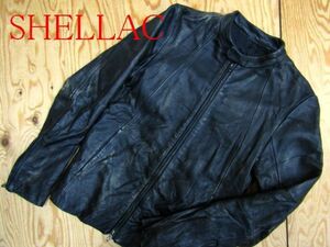 * shellac SHELLAC* cow leather kau hyde men's leather single rider's jacket *R60114046A