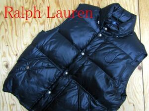 ★ラルフローレン RalphLauren★メンズ レザーワッペン付き ダウンベスト★R60121074A