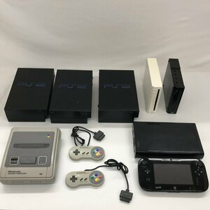 FUR【中古現状品】本体のみ WiiU Wii Playstation2(PS2) スーパーファミコン 計7台セット まとめ売り 動作未確認【023-240123-KO-02-FUR】