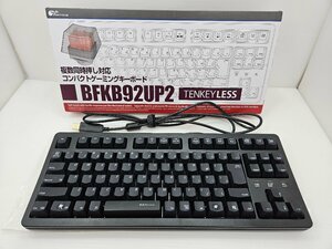 【TAG・中古品】ビット・トレード・ワン 複数同時押し対応 コンパクトゲーミングキーボード ブラック BFKB92UP2　赤軸 88-240116-KY-03-TAG