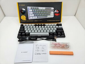 【TAG・中古品】E-YOOSO ゲーミングキーボード テンキーレス 赤軸 US英語配列 有線61キー RGB　88-240116-KY-04-TAG