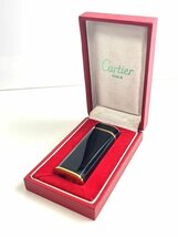 ICH【中古品】 Cartier カルティエ ガスライター オーバル ブラック 着火確認済 〈208-240129-ss8-ICH〉_画像1