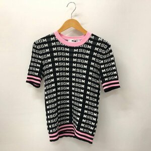 TEI 【中古品】 MSGM 2841MDM113 SHORT SLEEVE LOGO KNIT エムエスジーエム ニット サイズS 〈168-240118-MK-1-TEI〉