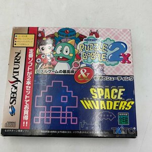 IZU【中古品】 SEGASATURN セガサターン TAITO パズルボブル2X＆スペースインベーダー 〈023-240122-MA-20-IZU〉