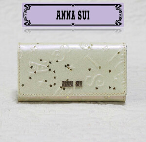 新品【ANNA SUI アナスイ】本革 スパークリングナイト 4連キーケース キーリング v4294