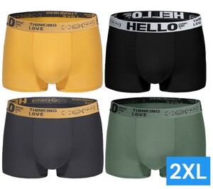 メンズボクサーパンツ4枚組　前閉立体　サイズ2XL　送料無料　抗菌クロッチ　速乾　通気性　１円スタート！