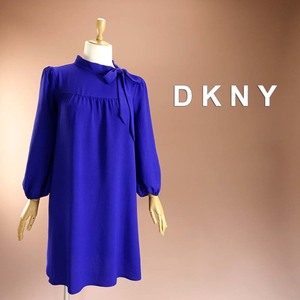 新品 DKNY 14/19号～21号 ダナキャラン 青 紺 ワンピース パーティドレス 大きいサイズ 結婚式 二次会 披露宴 発表会 演奏会 凛葵52F2703