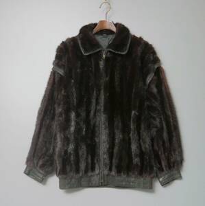 GP1296//*メンズ/Mサイズ/毛皮/デンマーク産ミンクファー×ヌバックレザー/ジャケット/ジップアップブルゾン