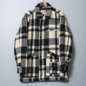 TG2419//90s/アシックス製*ウールリッチ/Woolrich*メンズM/バッファローチェック/中綿/ウールブルゾン/ジャケット