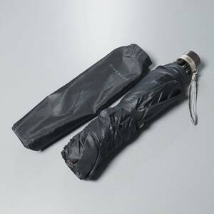 GP1830：GIVENCHY/ジバンシィ*メンズ*折りたたみ傘*雨傘*無地*64cm*カバー付き*ブラック