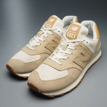 GP0619//2021年モデル*ニューバランス/New Balance*ML574AA2/メンズ8.5D/スニーカー/ランニングシューズ/ローカット/靴/ベージュ系_画像1